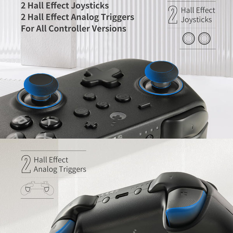 GuliKit KK3 PRO Game Controller Hall Effect Joysticks Analog Triggers Wireless Pro 1000HZ Polling Rate Maglev/HD/Rotory Vibration Compatible with Switch/PC/Android/iOS/Steam Deck (Black) Black