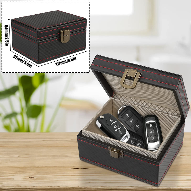 Faraday Box, [Carbon Fiber Texture] RFID Box for Car Keys, Key Fob Protector, Signal Blocker for Keyless Fob, Car Key Signal Blocker Cage, Signal Blocking Box for Car Keys Phones (Medium) Medium, Capacity(4-6 Keys)