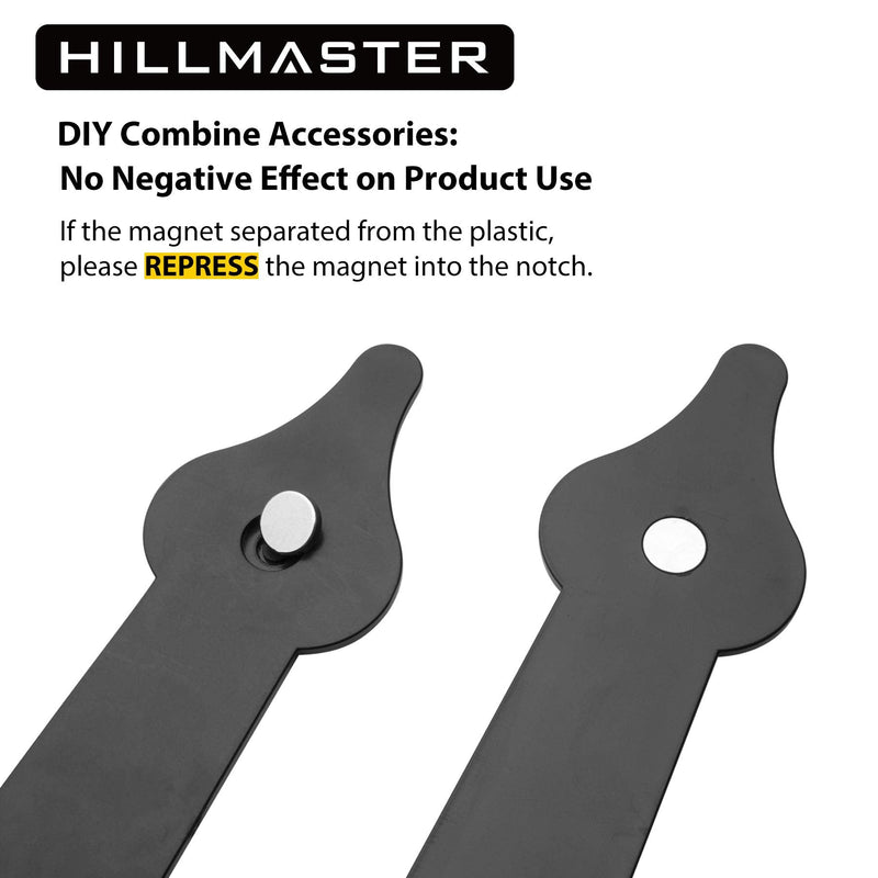 HILLMASTER Decorative Magnetic Garage Door Hinges Hardware, 12 Pieces Garage Door Accents Attractive Curb Appeal Faux Gate Hinges Handles Decor Hardware Kit, Black Rustic
