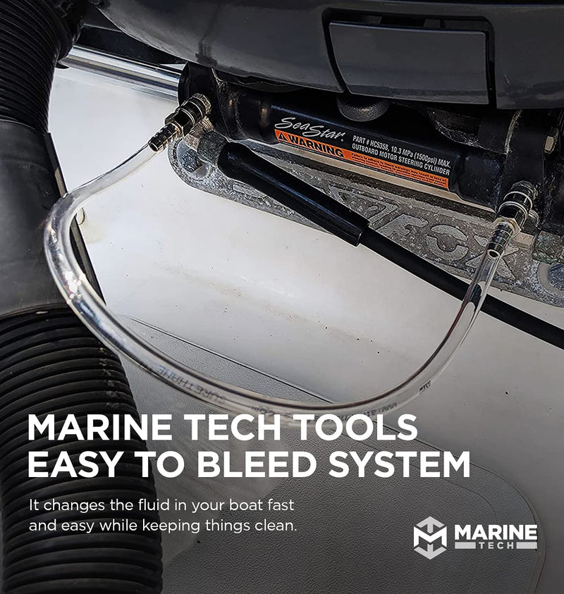 Marine Tech Tools Seastar Hydraulic Steering Filler Kit with Swivel, Outboard Power Steering Bleed Kit for Boat, Fits Seastar Hydraulic Steering & All Outboard, Sterndrive & Inboard