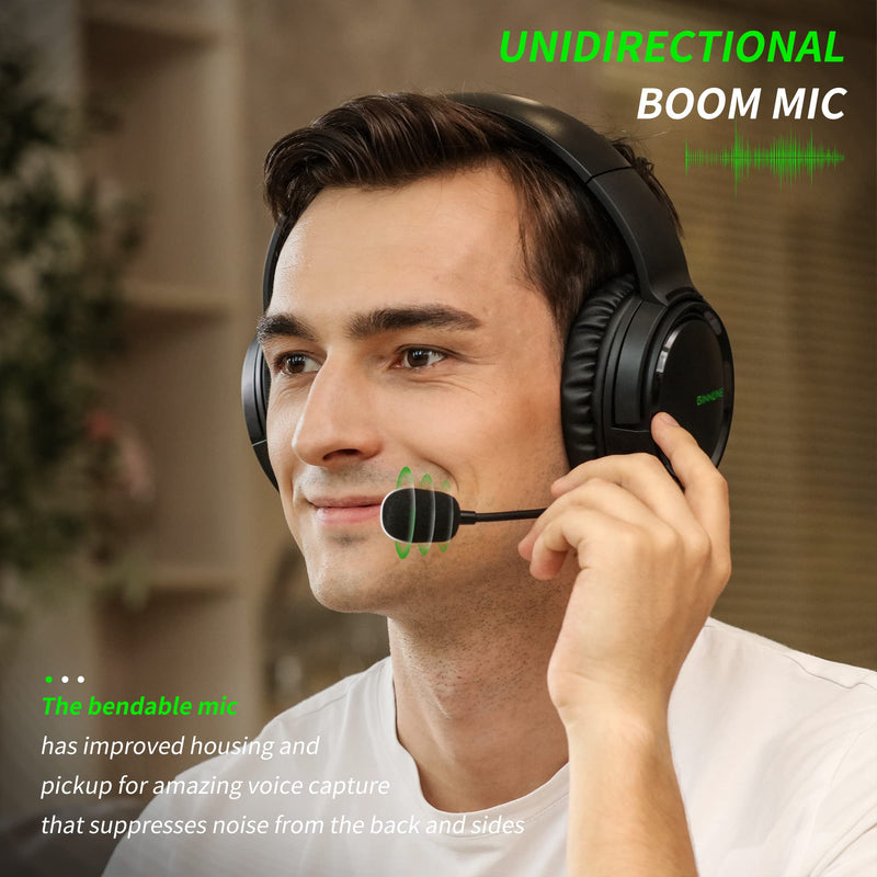 BINNUNE Gaming Headset with Mic for Xbox Series X|S Xbox One PS4 PS5 PC NS, Wired Audifonos Gamer Headphones with Microphone for Xbox 1 PS 4|5 Black/Green
