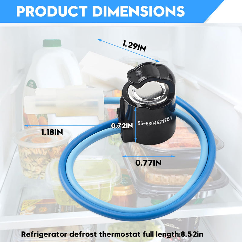 5304521781 Defrost Thermostat fits for various Frigidaire brand Refrigerator,Compatible with Kenmore, Electrolux And Other Brands,Replaces AP6893121,808062701,4931265,5304520990,PS12729016