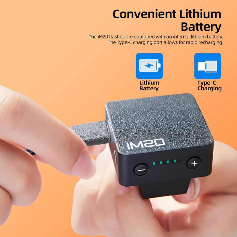 Godox Flash iM20 Mini Camera Flash - GN10/470 mAh/Type-c Charge/440 Full-Power Flashes/3s Recycle Times/5 Power Levels/Manual, Camera Flash for Sony zve10/Sony zv1/Sony a7iii/Fujifilm f1 etc.