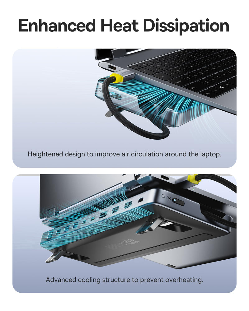 Baseus Laptop Docking Station Stand, 12 in 1 Triple 4K Display HDMI/DP, 10Gbps USB A/C Fast Data, PD 100W, Ethernet, TF/SD, USB C Docking Station with Stand for Windows/Dell/HP/Lenovo/Asus/Acer/Mac 12 in 1 New