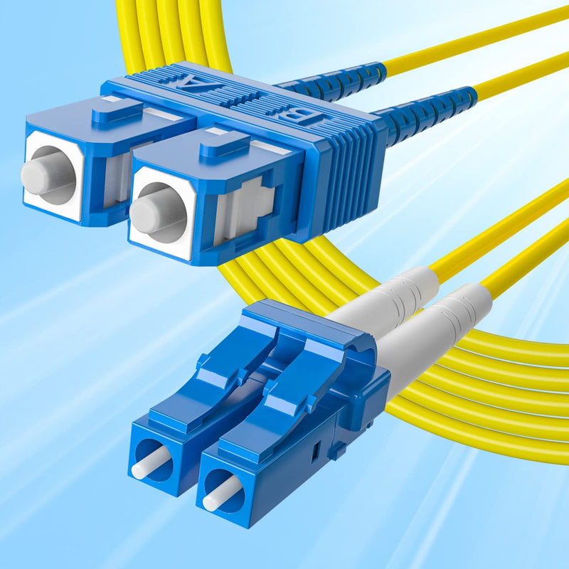 10Gtek Fiber Patch Cable - LC to SC OS2 1G/10G Singlemode Jumper Duplex 9/125 LSZH Fiber Optic Cord, Yellow, 30-Meter(98.4-ft) 30m SMF OS2, LC-SC, Duplex 1