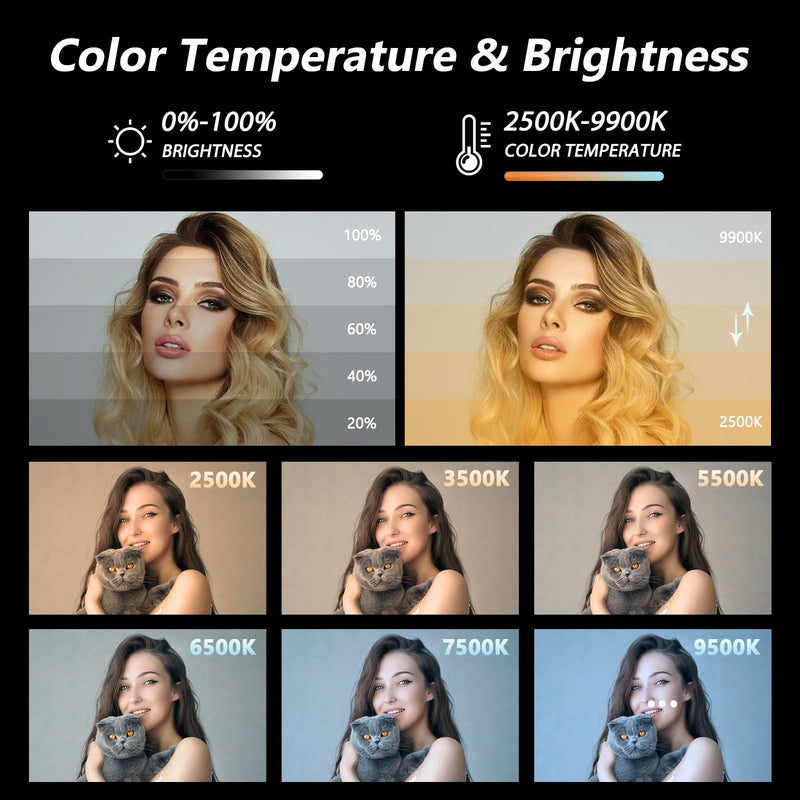 Handheld RGB Studio Tube Light with 1000 Lumens & Rechargeable 2600mAh Battery & Adjustable Brightness & Color, LED Light Stick for Photography, Video, Gaming