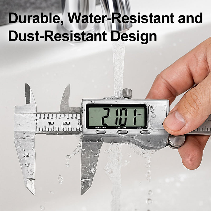Vernier Calliper, Digital Calliper, 150 mm Calliper, Digital Stainless Steel with LCD Screen, Electronic Caliper Measuring Tools, Splash Protection, Dust Protection for Household and Industrial