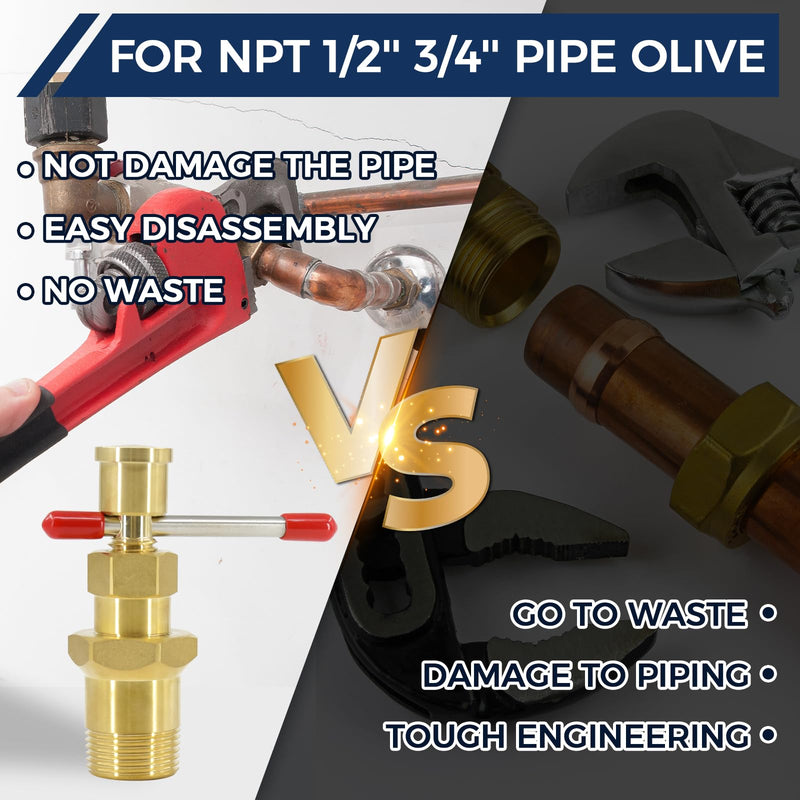 US Standard Olive Puller Removal Tool,Ferrule Puller Tool for NPT 1/2” 3/4” Pipe Olive,Not Damage the Pipe Olive Compression Ring Removal Tool,Compression Sleeve Puller Tool