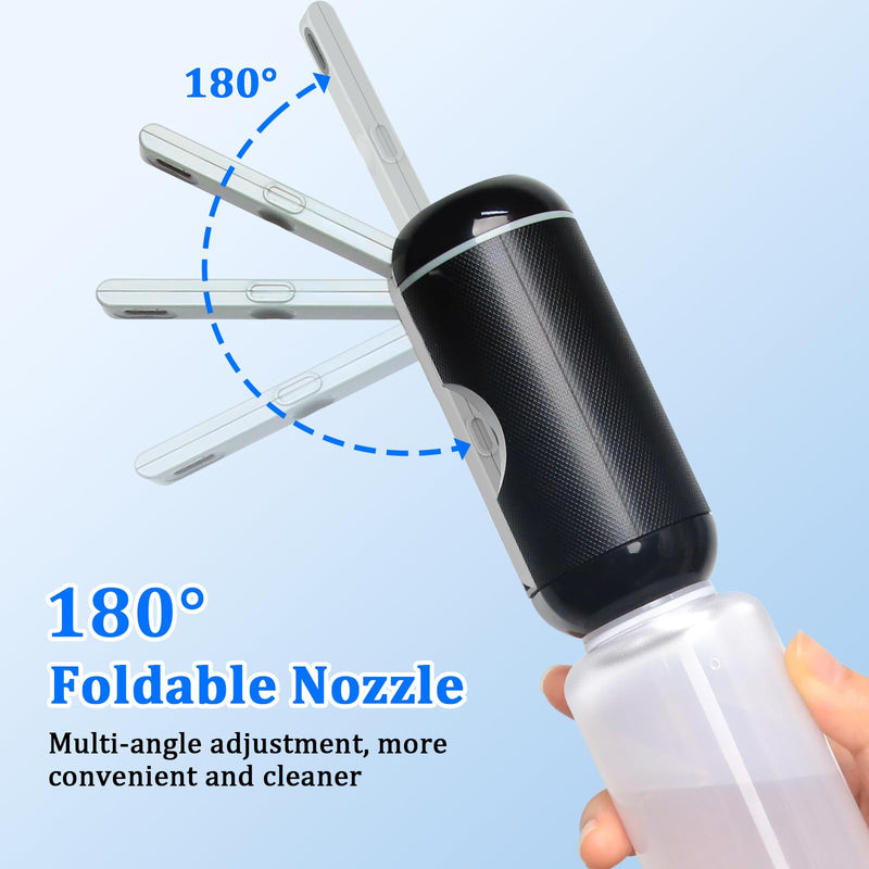 Portable Bidet for Travel, JUTIMER USB-C Rechargeable Electric Travel Bidet Sprayer, Waterproof High Pressure Handheld Bidets for Personal Hygiene Cleaning,Black Black
