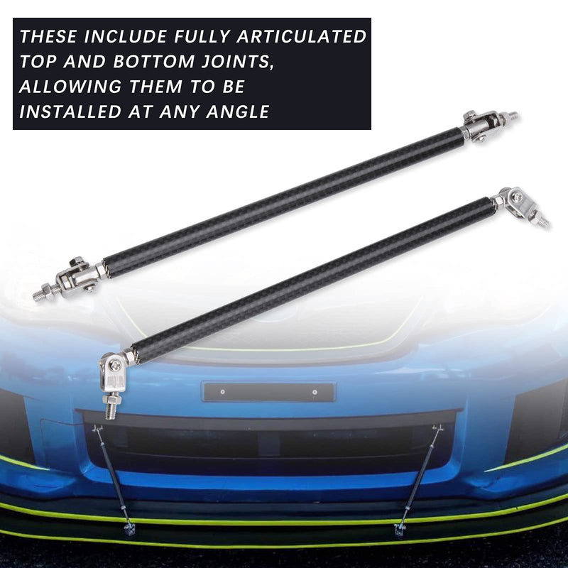 2PCS Adjustable Splitter Strut Rods, 8"-13" Front Lip Strut Rod Bumper Splitter Universal Tie Support Bars (Carbon, 10"-13") Carbon 10"-13"