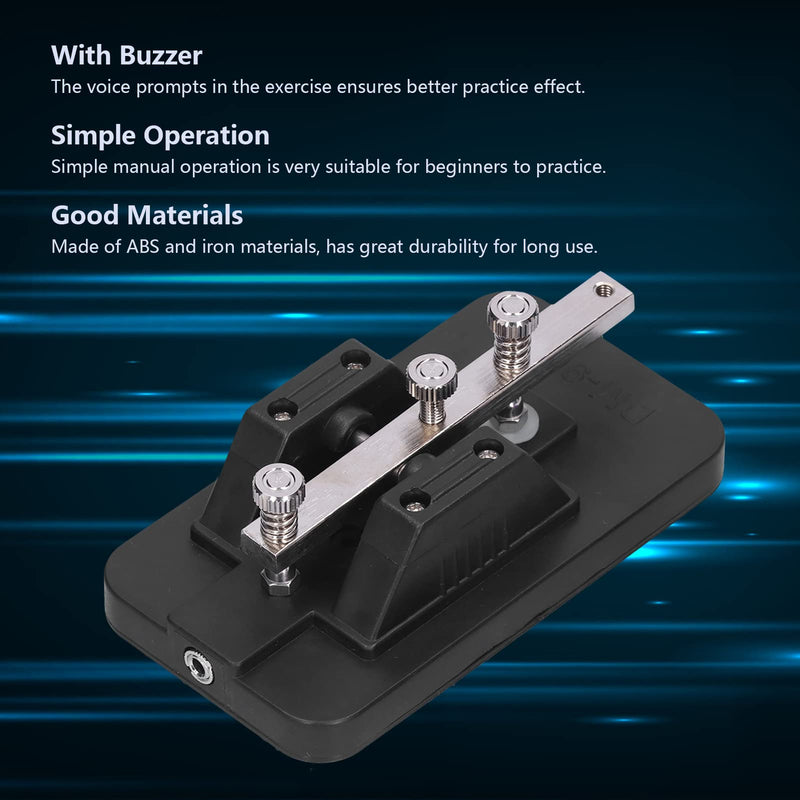Morse Code Key, CW Trainer with Buzzer, Morse Code Key Telegraph Manual CW Practice Tool Trainer, Voice Prompts During Practice for Beginners, Simple Operation