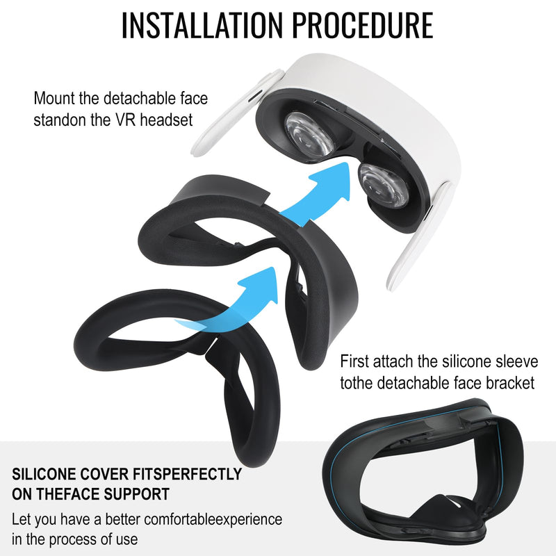 Silicone Face Mask for Meta Quest 3s, Sweat-Proof and Light-Proof Silicone Cover, Comfortable Experience, Enjoy Immersive Virtual Reality