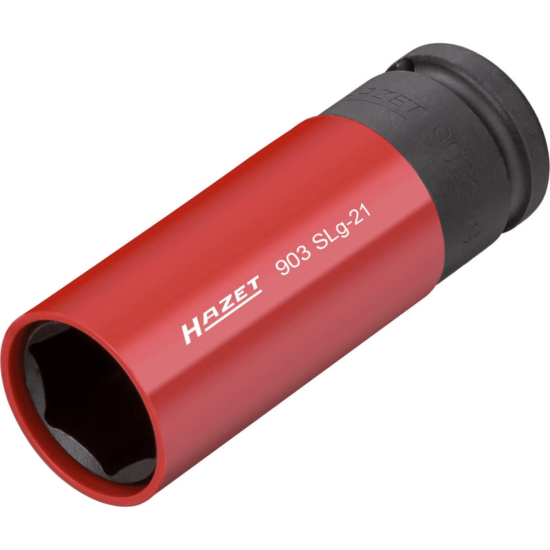 HAZET Socket Wrench Bit 903SLG-21 I Drive: Square and External Hexagon Drive for Vehicle and Car Tire Change, Width Across Flats: 21mm/0.83 Inches I For Machine Operation