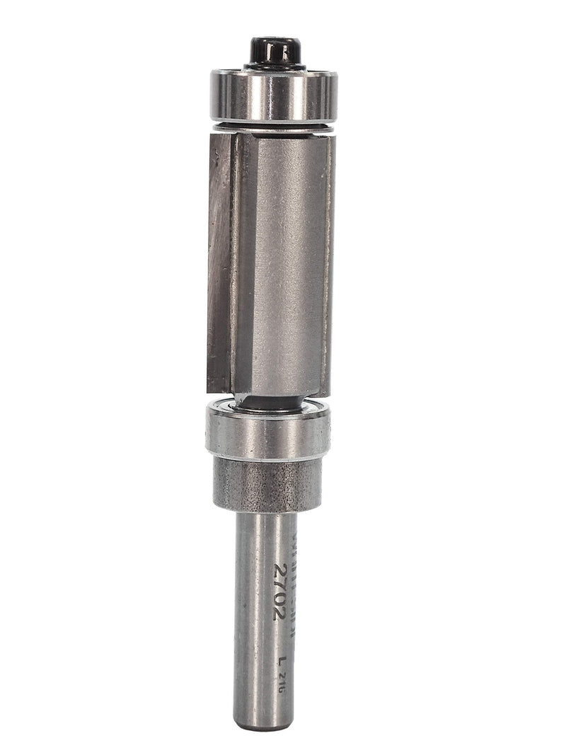 Whiteside 2702 Combination Flush Trim Router Bit: 1/2 Inch Cutting Diameter, 1 Inch Cutting Length, 1/4 Inch Shank, 2-5/8 Inch Overall Length, B3 & B9 Bearings