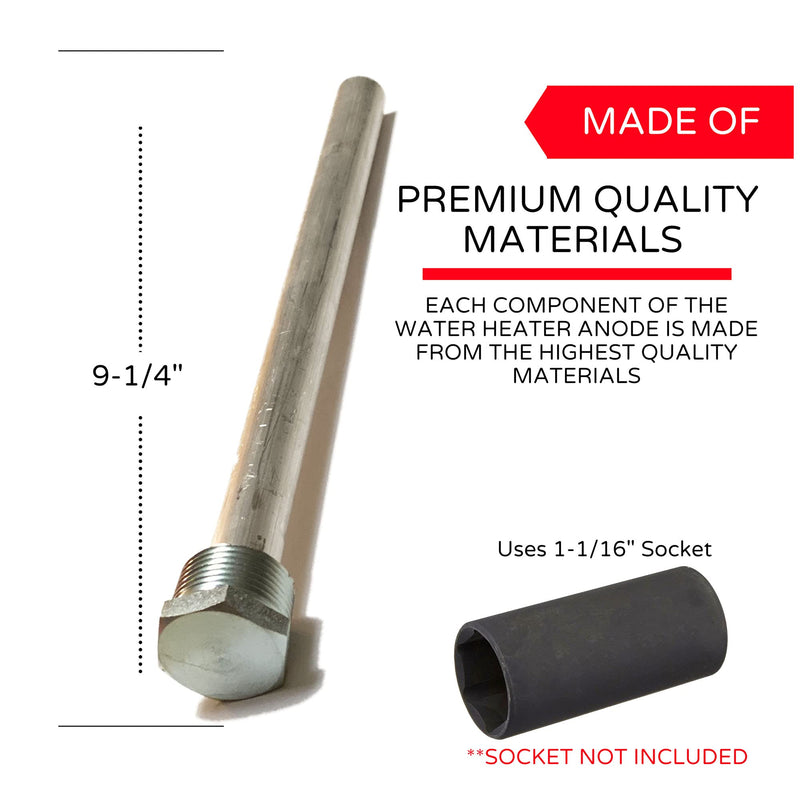 RV Anode Rod Magnesium Water Heater Tank Protection for Your Investment- 9.25’’ long ¾’’ threads Suburban Mor-Flo 6 Gallon.