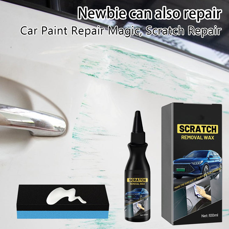 Car Paint Scratch Repair, 2025 New Car Scratch Remover for Vehicles, Scratch Repair Polishing Wax for Car Paint, Premium Scratch Remover Kit with Sponge for Vehicles for Deep Scratches (1PCS) black