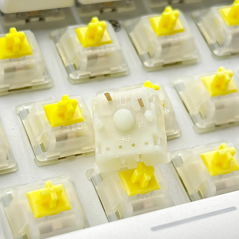 Gateron KS-3X1 Pro V2 Milky Yellow Pre-lubed Switches 5-Pin Linear Switches Compatible with All MX Mechanical Keyboard Game Keyboard Switches(90PCS, Milky Yellow Pro) 90PCS