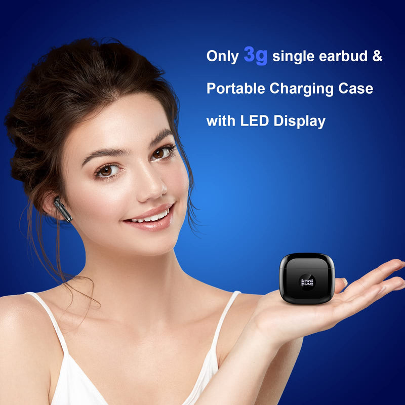 Wireless Earbuds, Bluetooth 5.4 Ear Buds LED Power Display Headphones Bass Stereo, Bluetooth Earbuds in-Ear Noise Cancelling Mic, 40H Playback Mini Case IP7 Waterproof Sports Earphones for Android iOS Black
