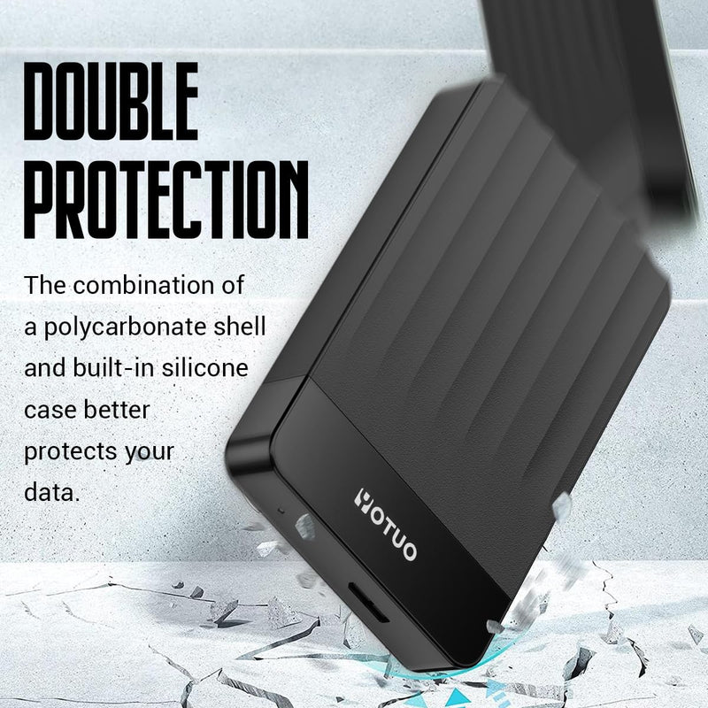 Portable External Hard Drive Storage Expansion Mobile HDD USB 3.0 USB-C for PC, Mac, Desktop, Laptop, PS4, PS5, Xbox One X/S, Xbox 360, Xbox Series X/S, Office & Game (Black, 1TB) Black