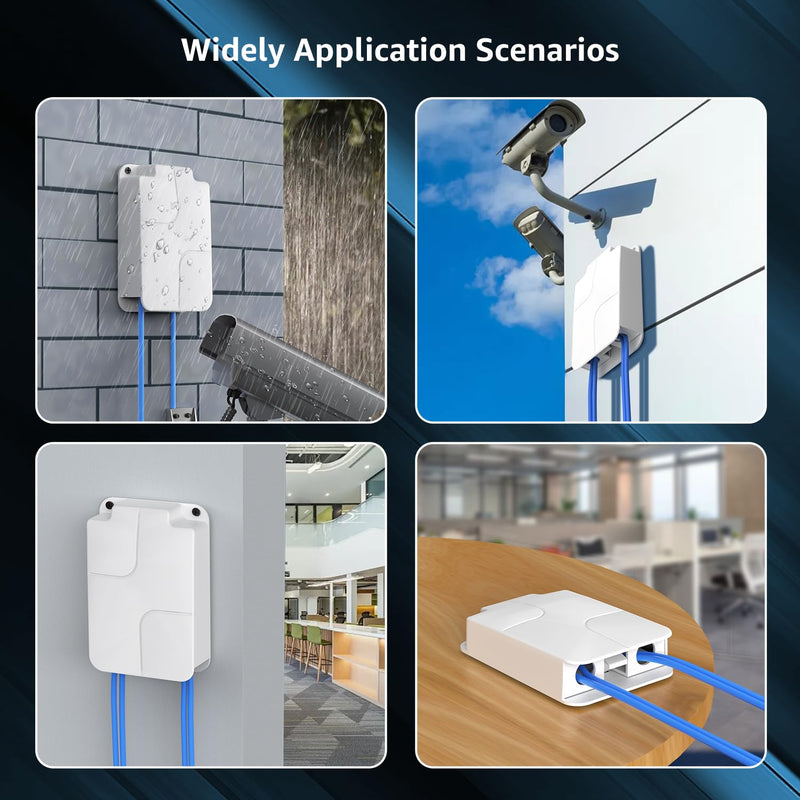 YuanLey Outdoor Gigabit PoE Extender 1 in 3 Out, 802.3af/at 4 Port PoE Repeater IP66 Waterproof, Vlan, Extend Additional 100m(328ft) of Power and Data Transmission, Wall Mount Plug and Play 4 Port | 3*PoE+ Out（1000Mbps Outdoor)
