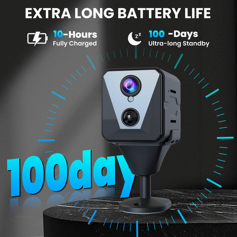 Hidden Camera | Spy camera, Improved 2K WiFi Mini Camera, Real-Time View,100 Days Battery Life, Cloud & SD Storage, Clear Night Vision, AI Motion Detection, Security Wireless Camera Nanny Cam