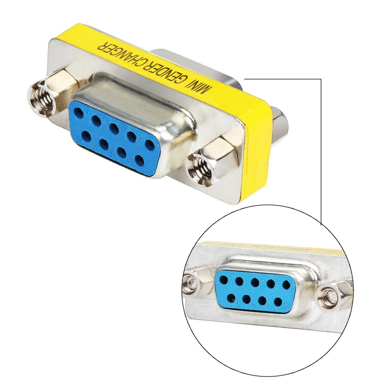 abcGoodefg 9 Pin RS-232 DB9 Female to Female Serial Cable Gender Changer Coupler Adapter (20 Pack, DB9 Female to Female) 20 PACK