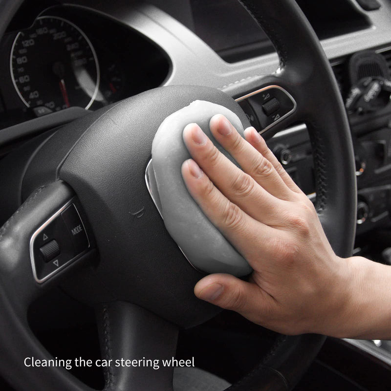CLICK CLEAN Cleaning Gel for Car, 7oz Car Detailing Tools, Car Cleaning Putty Gel, Car Interior Cleaner Universal Dust Cleaner for Keyboard, Laptop, Car Air Vents Gray
