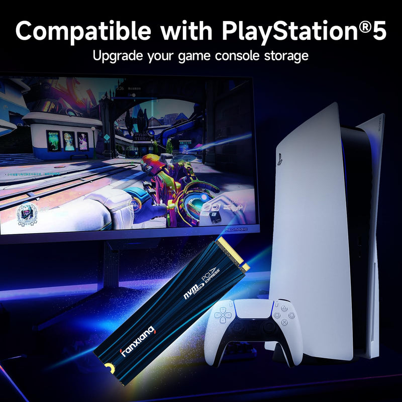 NVMe SSD 500GB PCIe 4.0 SSD M.2 2280 Internal Gaming SSD for PS5, Up to 6300MB/s Internal Solid State Drive for Gamers, Professionals, Creators S880E