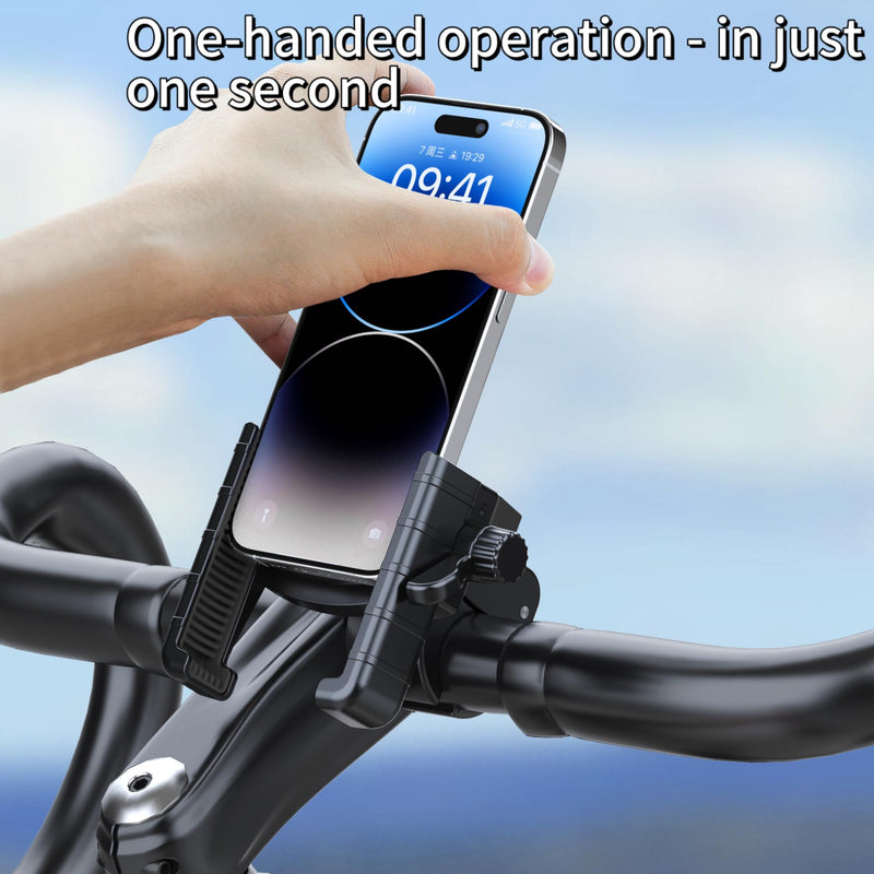 Bike Phone Mount Motorcycle Phone Mount Bike Phone Holder Bicycle Scooter Phone Clip-[Camera Friendly] Suitable for All Brands of Cell Phones with a Width of 2.5-3.54 inches Black