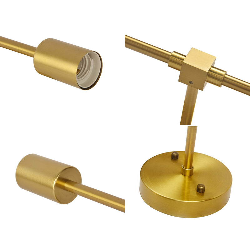 Brushed Brass Wall Sconce 2 Lights Bathroom Vanity Modern Industrial Wall Lamp Wall Mount Lighting Fixture（Gold Color） Gold 2-Lights
