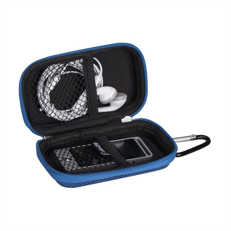 AGPTEK MP3 Player Case for 1.8inch MP3 Player, for DODOSOUL/for ZOOAOXO/for Hotechs./for MAJORITY/for Conrain/for Xidehuy/for AiMoonsa/for Xidehuy/for Dyzeryk/for JOLIKE, with Metal Carabiner Clip For 1.8'' MP3 Player Blue