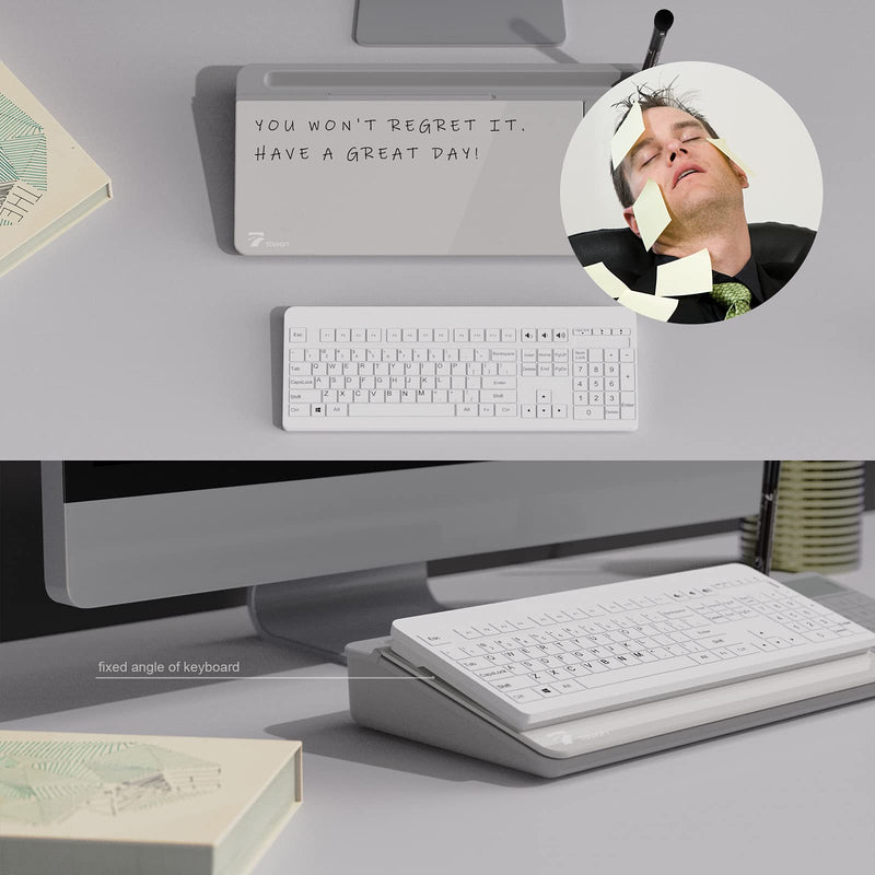 Gray Desktop White Board Glass with Calculator＆ Small Desktop Dry-Erase Pad Glass whiteboard