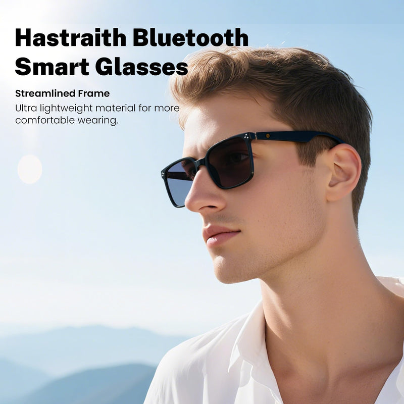 Smart Glasses for Men&Women, 5.3 Bluetooth Sunglasses with Open Ear Speaker, Voice Assistant Compatible, Blue Light Blocking Lens
