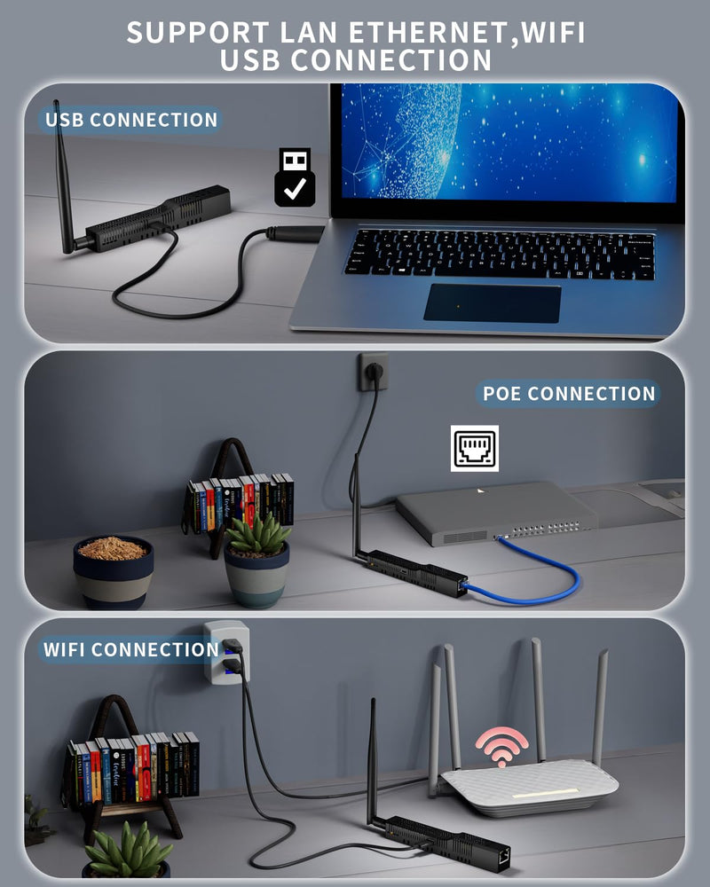 SMLIGHT SLZB-MR1 - Zigbee 3.0 to Ethernet,USB,and WiFi Gateway Coordinator with PoE,Universal Gateway for Home Assistant/ Zigbee2MQTT/ZHA,Wireless Zigbee 3.0 USB Adapter