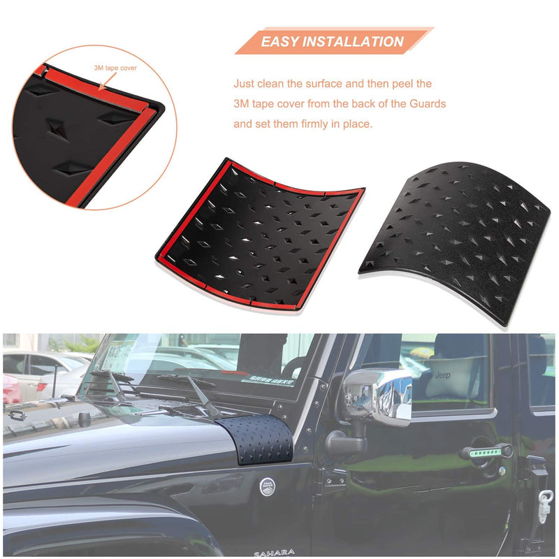 for Jeep Body Armor Outer Cowling Cover Corner Guard for Jeep Wrangler JK JKU Unlimited Rubicon Sahara X Off Road Sport 2007-2018 (2PCS,Black)
