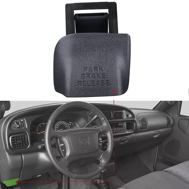 TQPONLY 74934 Parking Brake Release Handle (Mist Gray) Compatible with 1998-2002 Dodge Ram 1500 2500 3500 Replaces RU38RC8AA