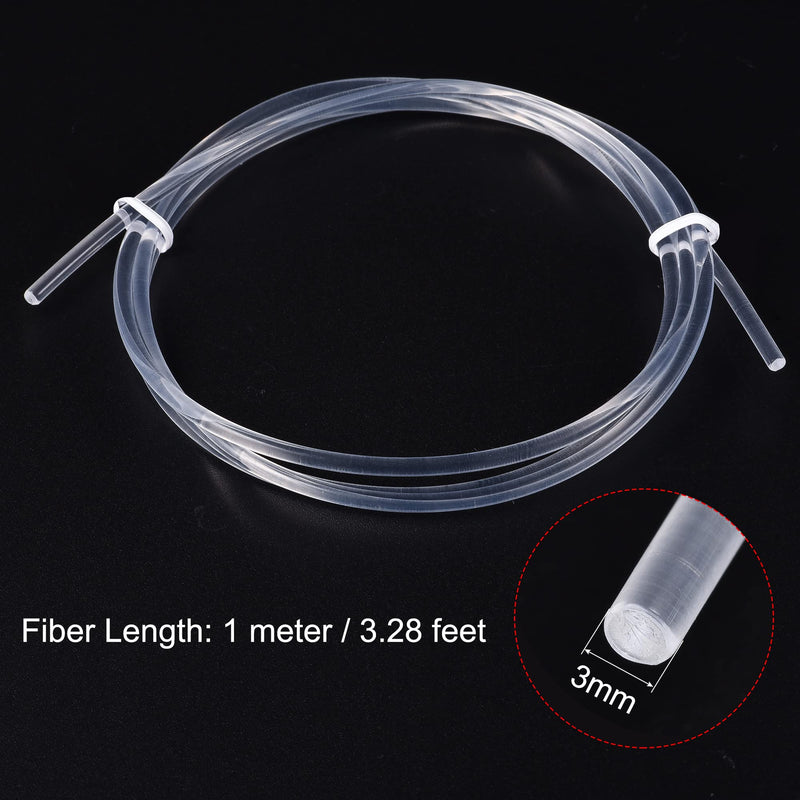 sourcing map PMMA side glow fiber optic cable 3mm 1M for LED light guides in the house, hotel