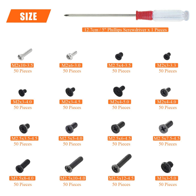 800 Pieces Laptop Notebook Computer Screw Replacement Repair Kit, Electronic Repair Screws for SSD, Laptop Notebook Computer