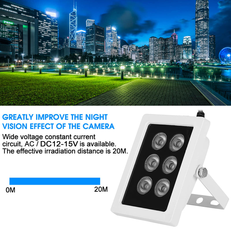 IR Emitter DC12V 6W Infrared Fill Light 6 Lamps IR Emitter IP66 Waterproof for Security Surveillance Camera