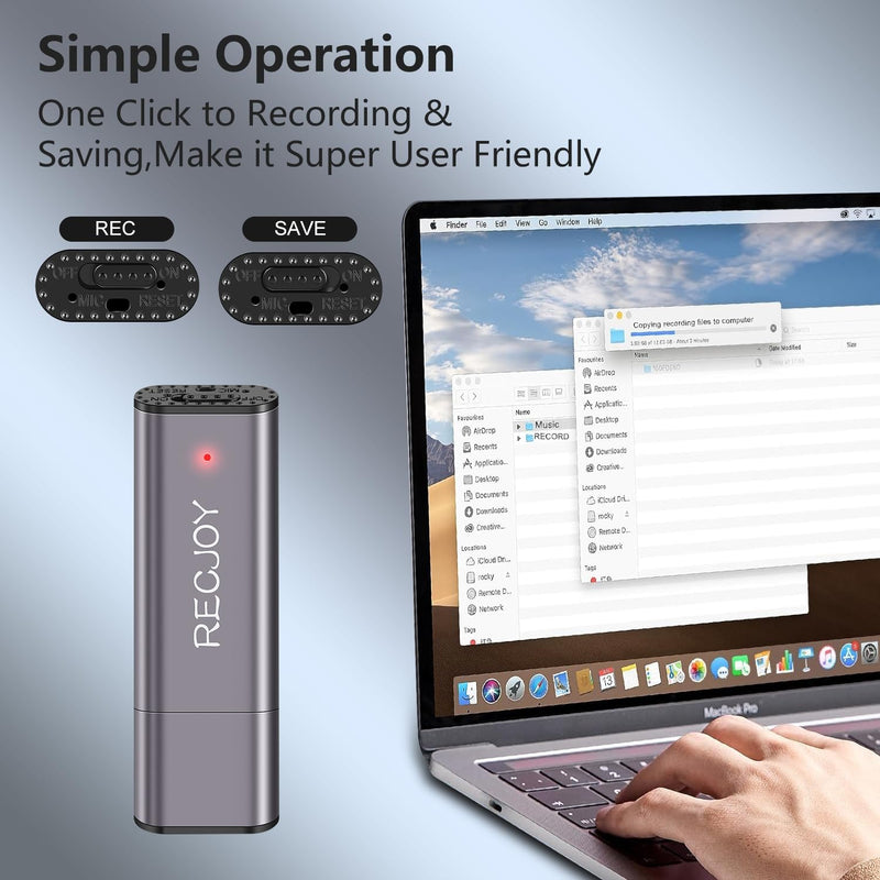 64GB Digital Voice Recorder USB Recording Device with 750Hrs Storage Capacity Voice Activated Recorder,Audio Recorder for Lectures Interview,Noise Reduction Rechargeable UL101