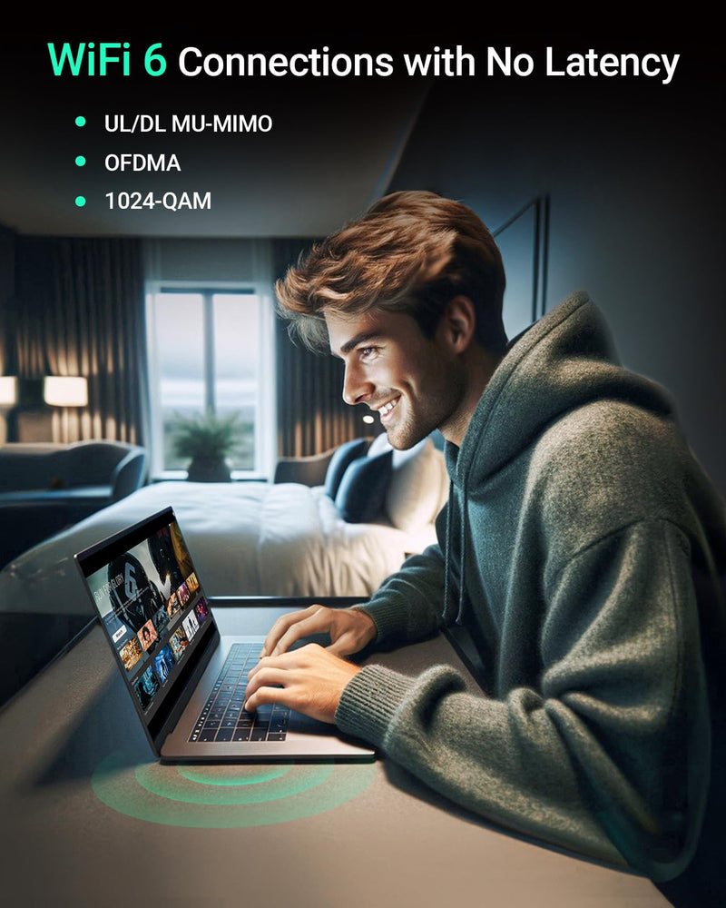 BrosTrend WiFi 6 Card for Laptop, Dual Band 1800Mbps M.2 Wireless With Bluetooth 5.2, WPA3 MU-MIMO Internal Computer Networking for Windows 10/11 (64bit), M.2/NGFF, Lifetime Protection