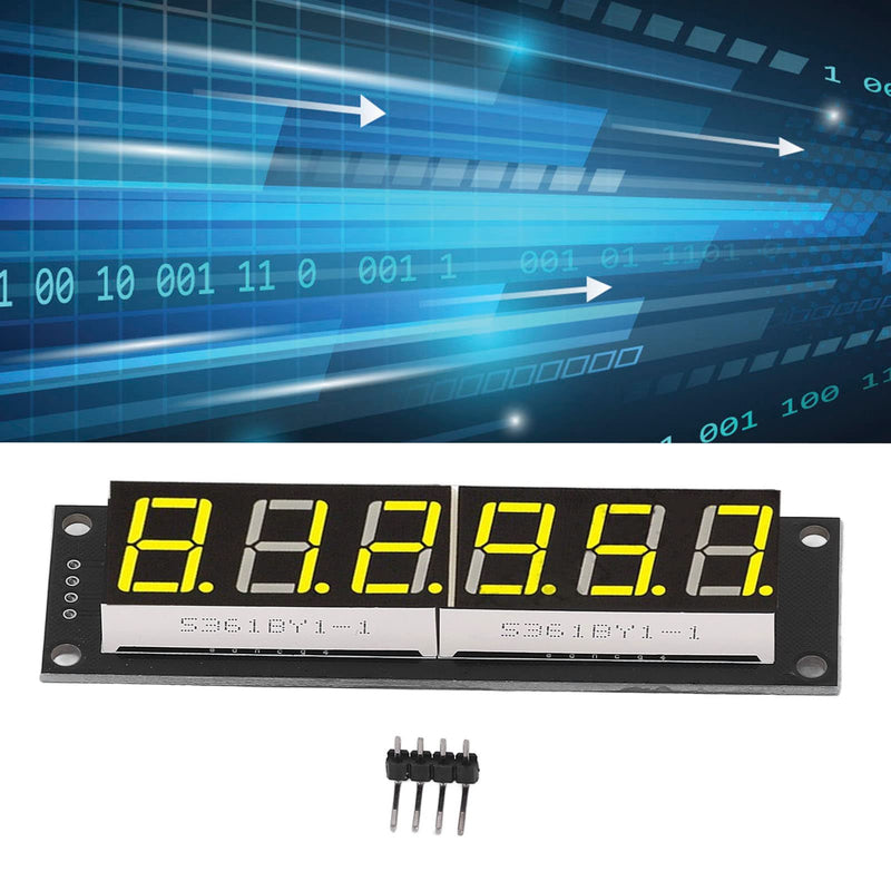 TICFOX Display Digital Tube LED Segment Display Module 0.56 Inch 6 Digit 7 Segment TM1637 Display Tube LED Digital Display Control Module Tube with Yellow Light