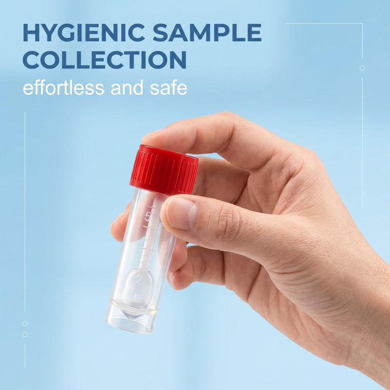 Pack of 20 Chair Sample Tubes 5 ml with Spoon, Fecal Sample Tube for Dogs, Cats and Humans, Chair Sample Container with Screw Cap, Sample Collection Container for Fecal Examination, Sample