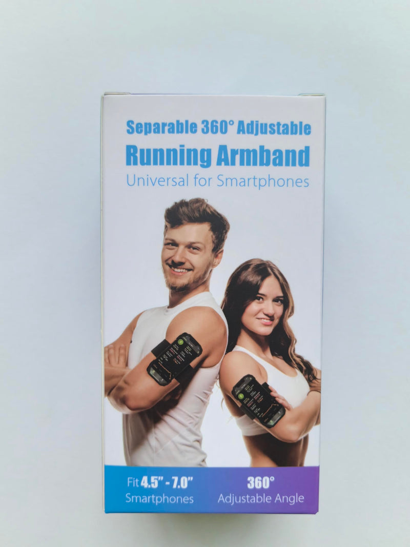 Running Armband, 3 in 1 Running Phone Holder Sports Armband Bicycle Phone Holder 360° Rotatable & Detachable Running Phone Armband for 4.5-9'' iPhone Huawei for Gym Running Hiking Blue