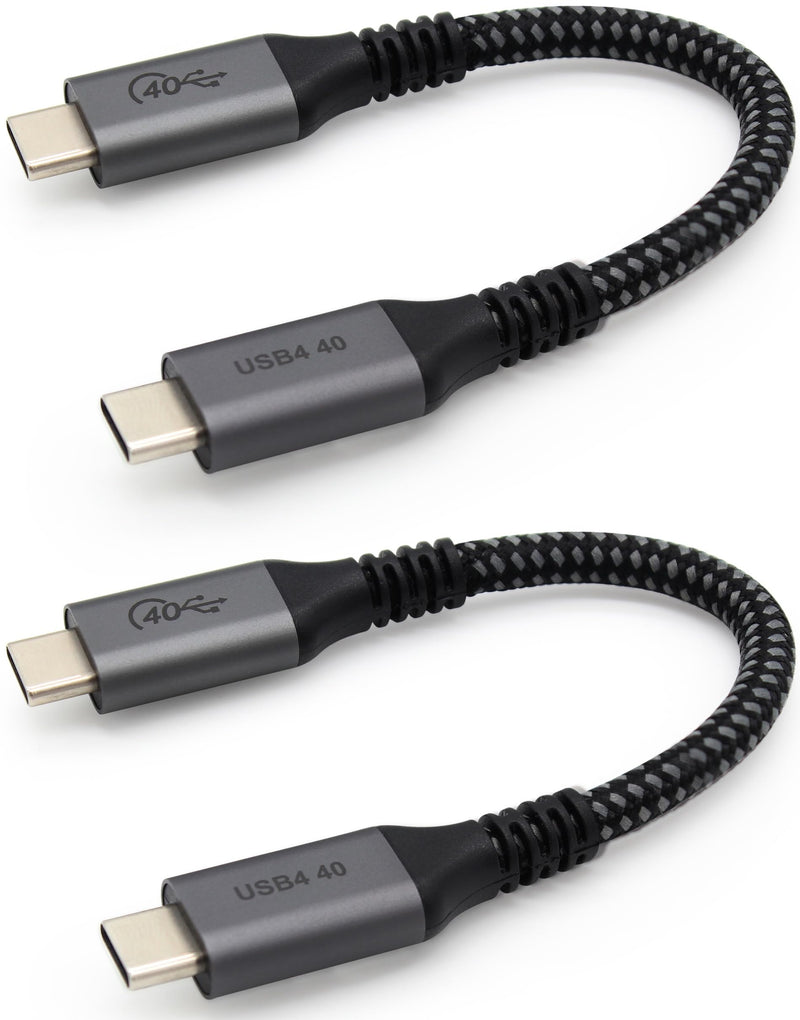 6-Inch Extra Short USB4 Cable - 40Gbps Supports 100W (20V, 5A) Charging - Compatible with Thunderbolt 3 and USB-C (2-Pack) 2-Pack