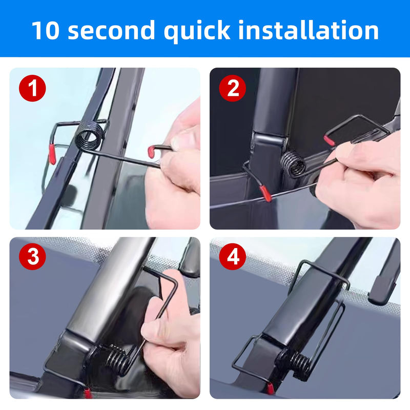 Windshield Wiper Arm Pressure Spring Booster - Wiper Arm Puller Tool for Improved Visibility in Rain/Snow - Enhance Wiper Performance - Easy Installation (Set of 4)