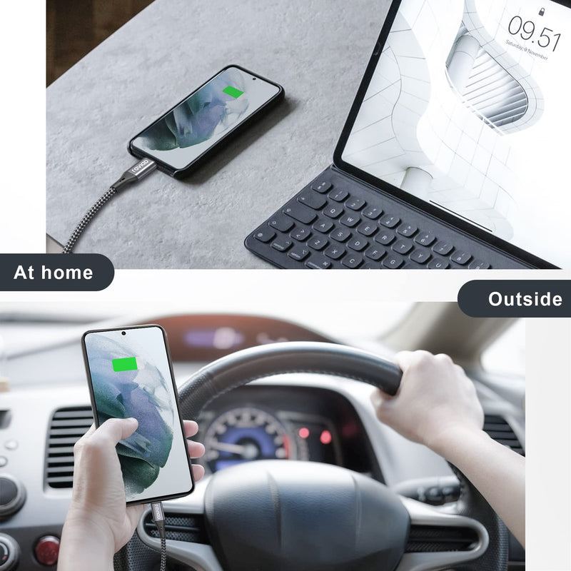 RAVIAD USB Type C Cable, USB C Charging Cable 1M QC 3.0 USB 3.0 Fast Charging and Synchronization USB C Cable Compatible for iPhone 15 Pro Max, Samsung Galaxy S24 S23 S22 S21 S20 Note 10, Huawei P60 Gray