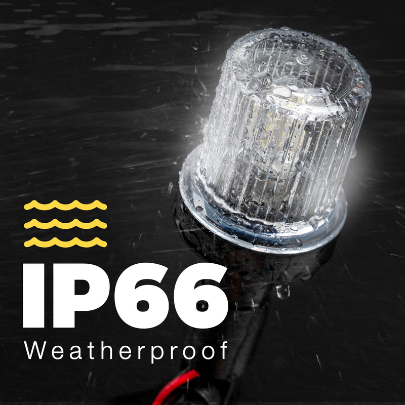 EVERBEAM P600 Adjustable Stainless Steel Anchor Light for Fishing Boats and Marine Vessels - Gives 360 Degree Visibility for 3 Nautical Miles - Weatherproof Fold Down 36pc LED inc. Fittings and Manual 6 Inch