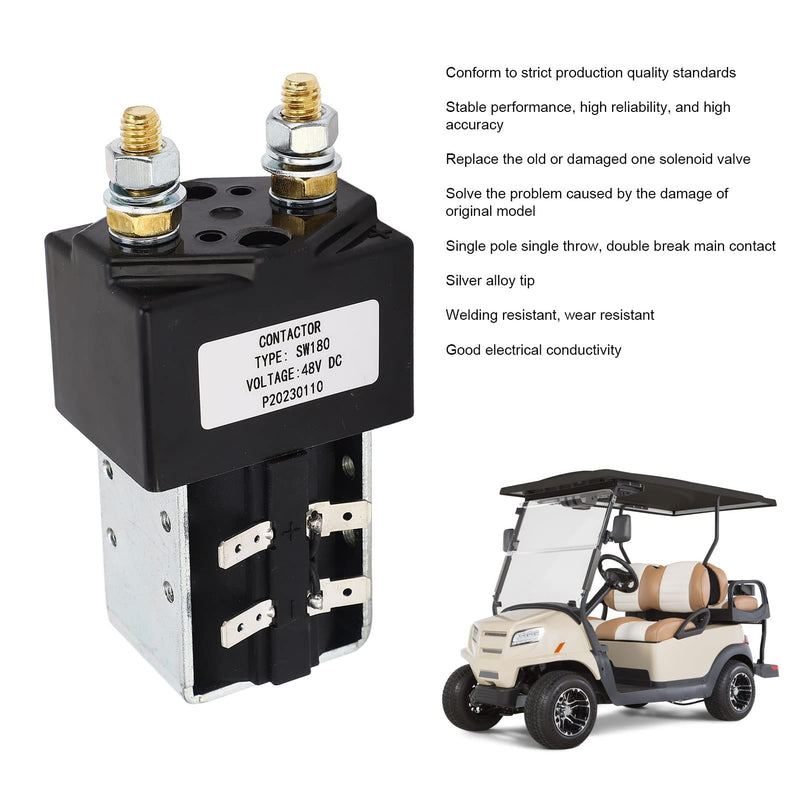 DC Contactor Solenoid 48V 200Amp, Universal Main Contactor Solenoid SW180 for Golf Cart Truck Forklift, Contactor Solenoid Heavy Duty for Golf Cart Engineering Machinery