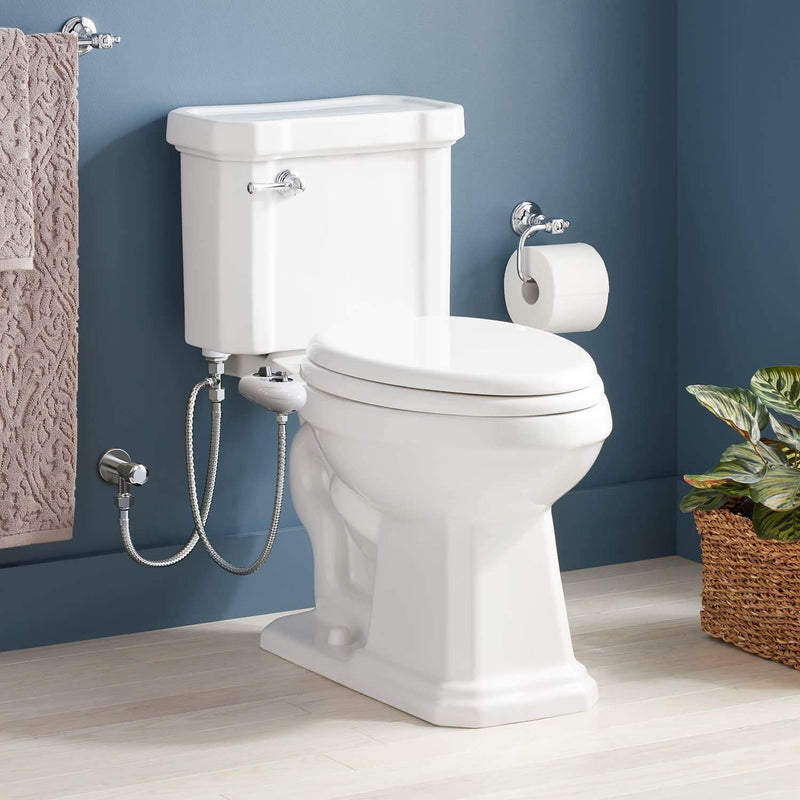 YASFEL Bidet Attachment for Toilet, Self-Cleaning Bidet Sprayer Non-Electric Dual Nozzle for Feminine/Posterior Wash Bidet Toilet Attachment with Pressure Controls (White) White